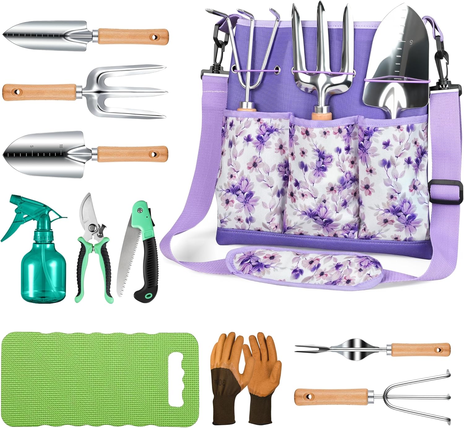 Gardening Tools Women - 11-Piece Heavy Duty Garden Tool Set