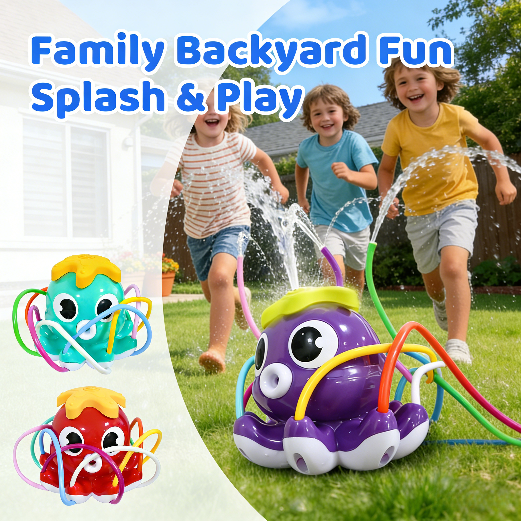 Gardening Tools For 8 Year Olds - Summer Outdoor Water Sprinkler Octopus Toy