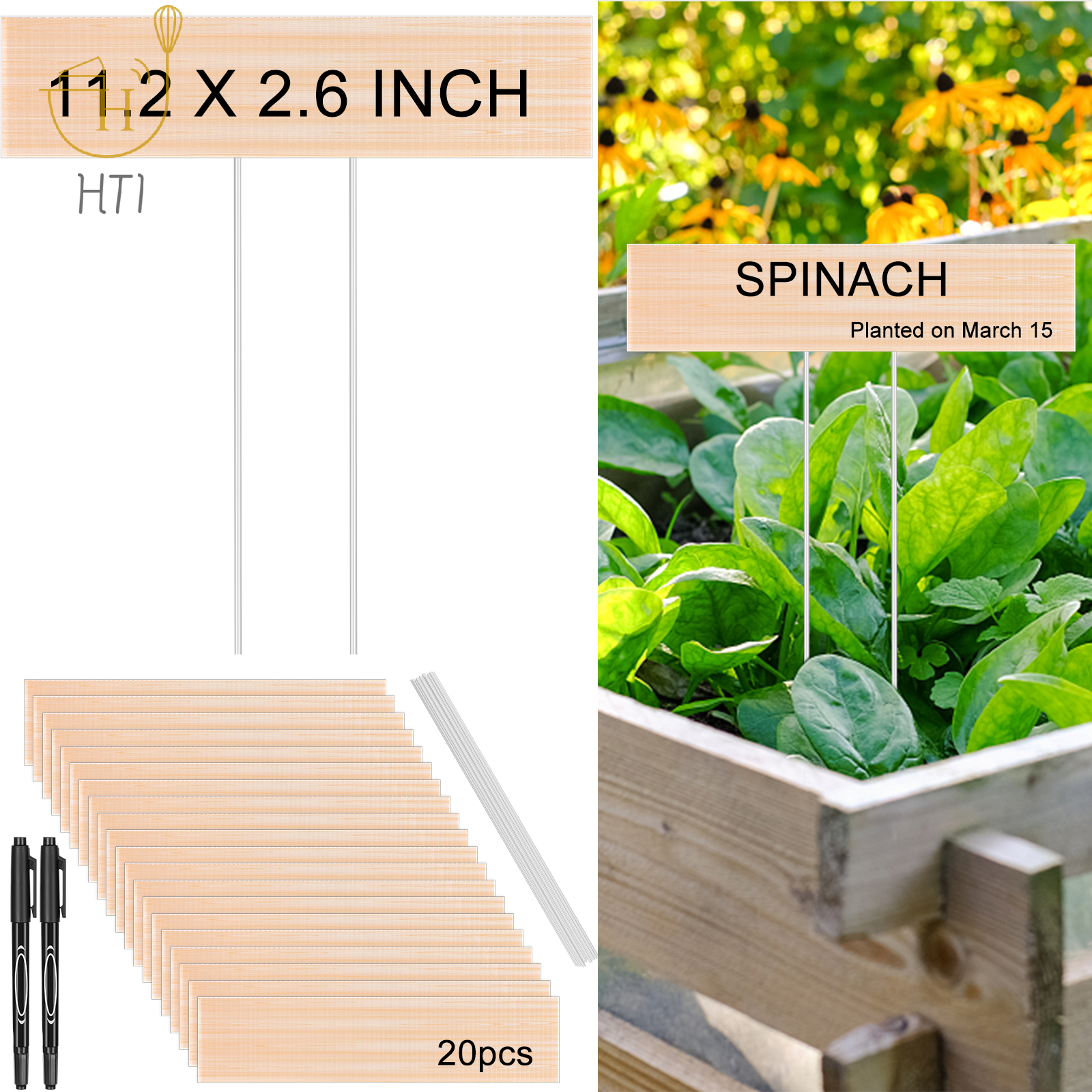 Garden Label Marker - 20 Set Jumbo Outdoor Plant Label
