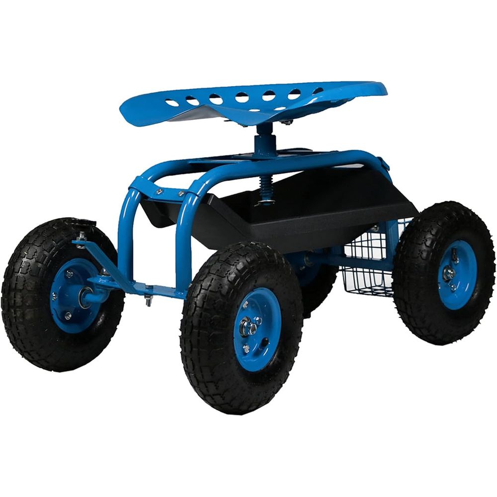 Gardening Tools B&M - Rolling Garden Cart with Seat -
