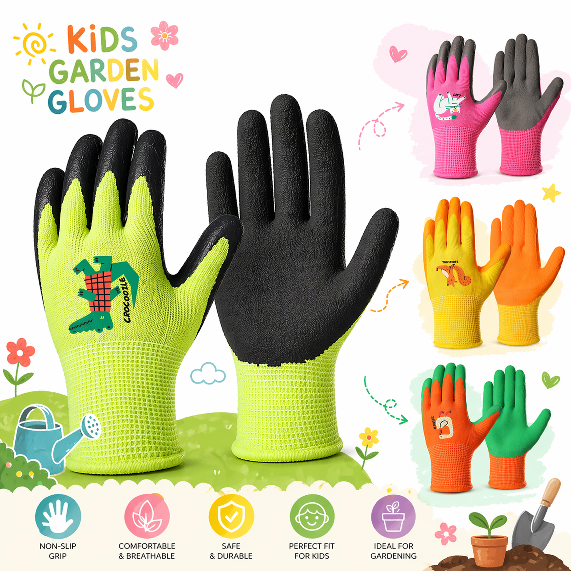 4 Pairs Kids Gardening Gloves  – Gardening Tools For 8 Year Olds Bewertung und Preis