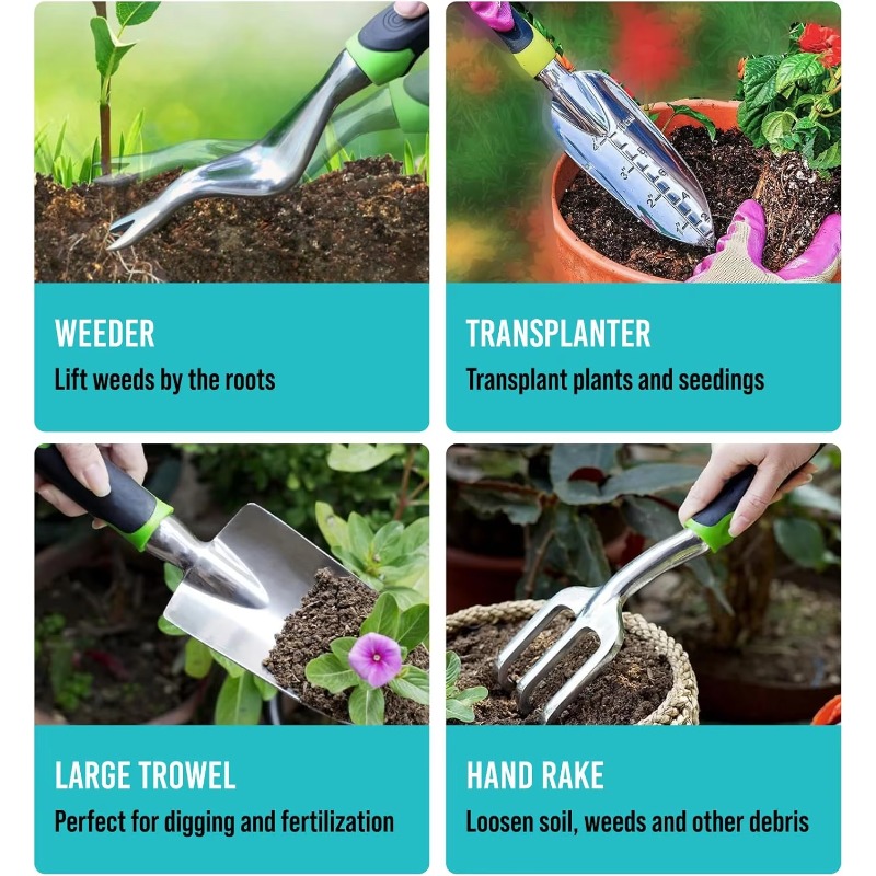 9 Pcs Ergonomic Garden Tool Se – Gardening Tools Kit Bewertung und Preis