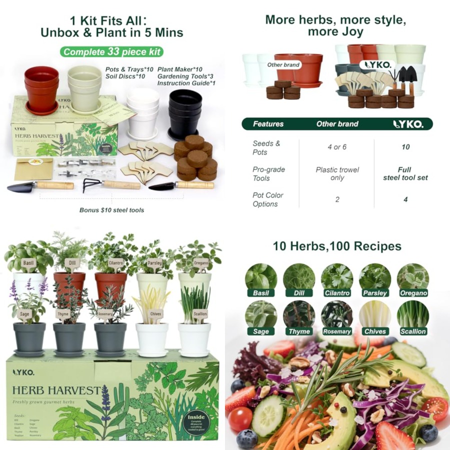 10 Indoor Herb Garden Kit, 33p – Gardening Tools Unique Bewertung und Preis