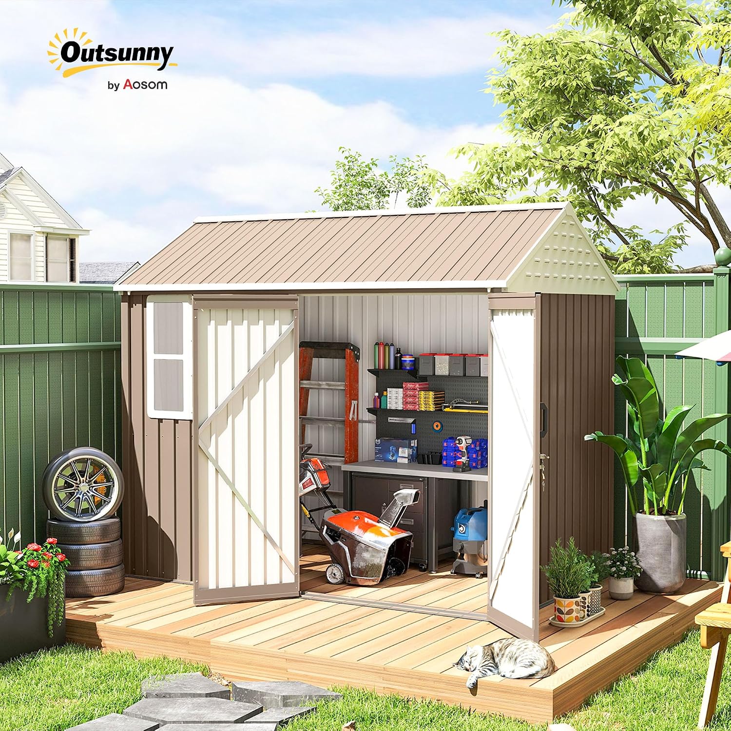 8' x 6' Outdoor Storage Shed,  – Gardening Tools Of Bewertung und Preis