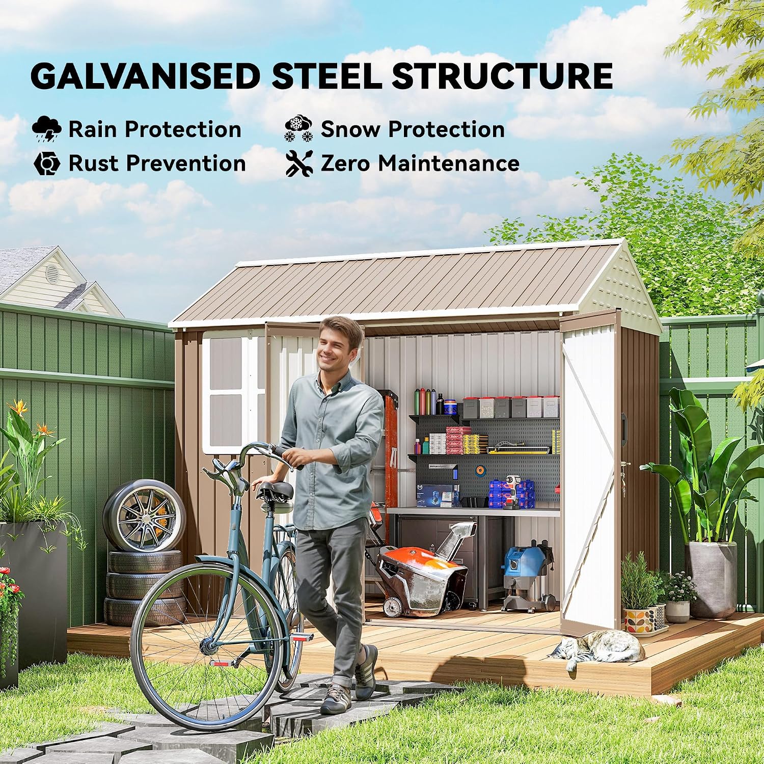8' x 6' Outdoor Storage Shed,  – Gardening Tools Of Bewertung und Preis