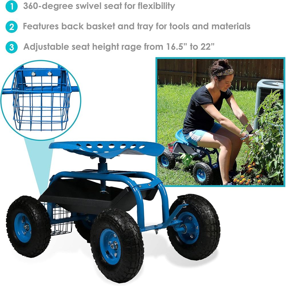 Rolling Garden Cart with Seat  – Gardening Tools B&M Bewertung und Preis
