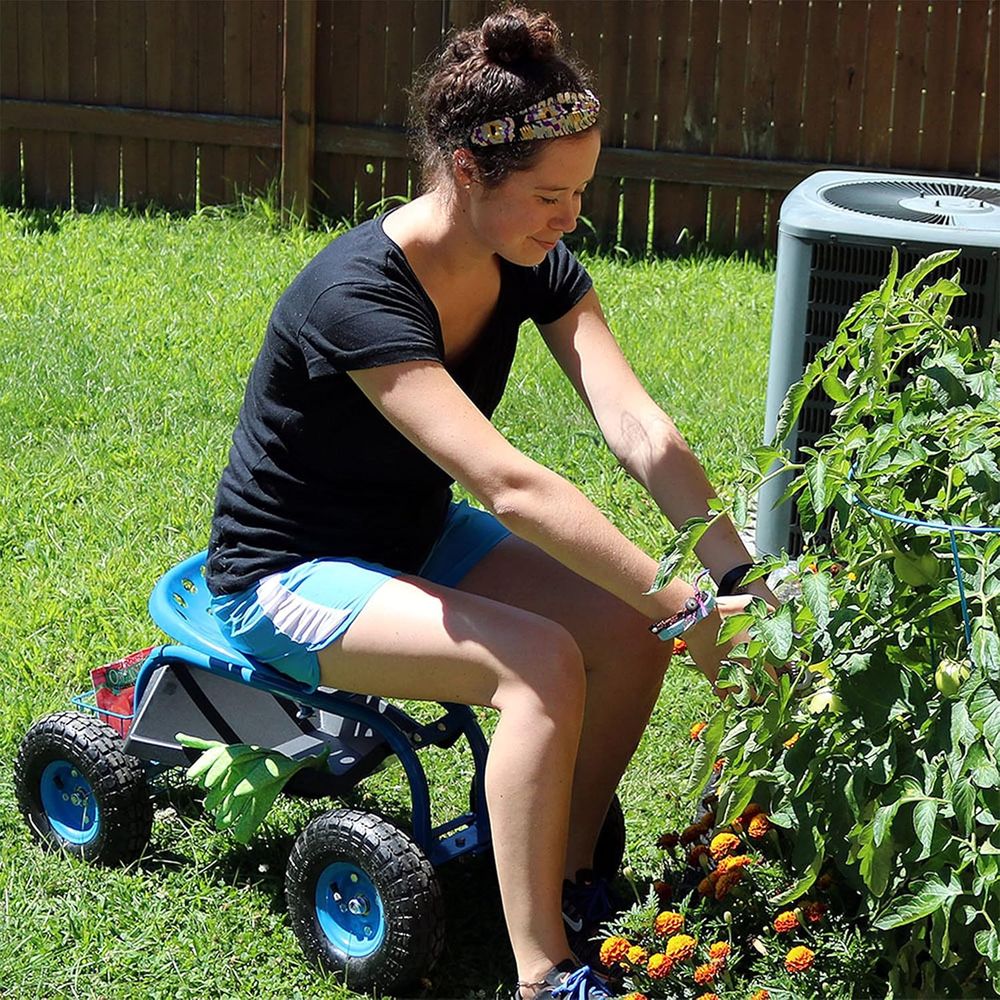Rolling Garden Cart with Seat  – Gardening Tools B&M Bewertung und Preis