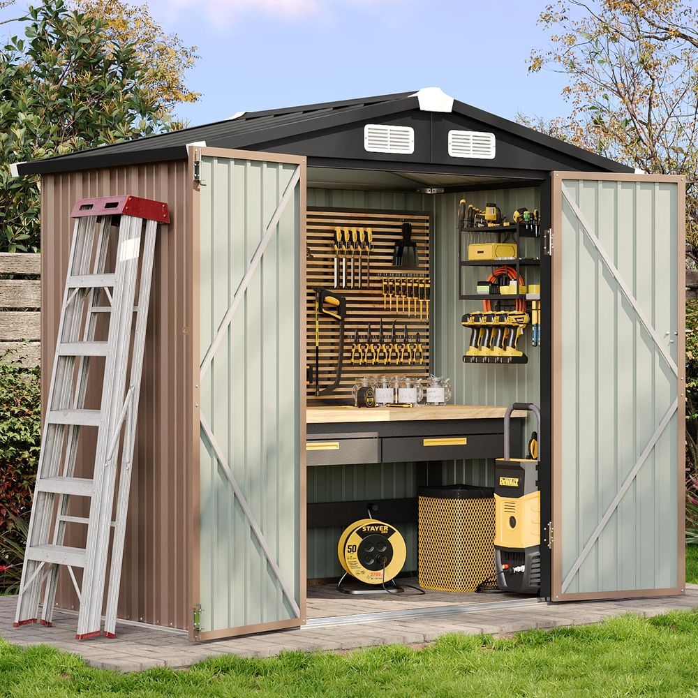 6.2x4 FT Shed Outdoor Storage  – Gardening Tools Of Bewertung und Preis